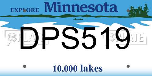 DPS519 Minnesota License Plate