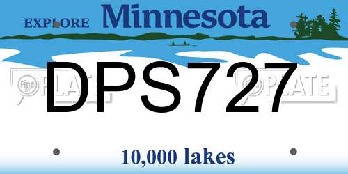 DPS727 Minnesota License Plate