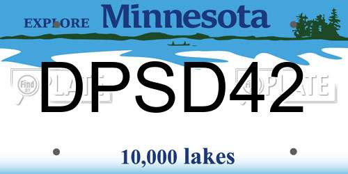 DPSD42 Minnesota License Plate
