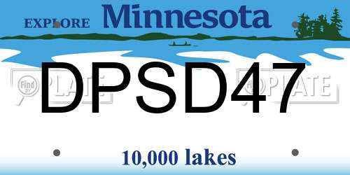 DPSD47 Minnesota License Plate