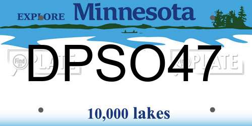 DPSO47 Minnesota License Plate