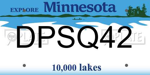 DPSQ42 Minnesota License Plate