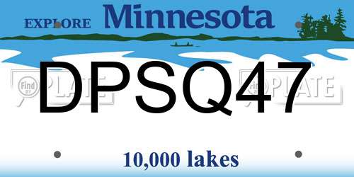 DPSQ47 Minnesota License Plate