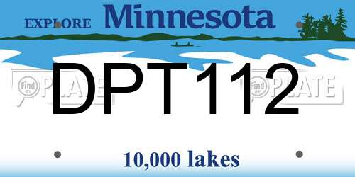 DPT112 Minnesota License Plate