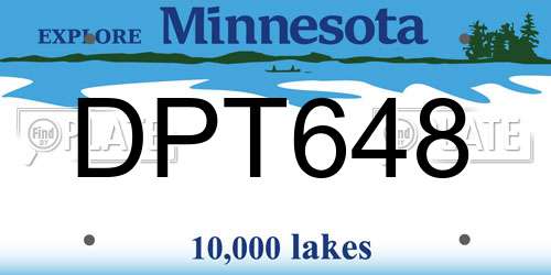 DPT648 Minnesota License Plate