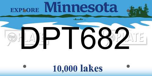 DPT682 Minnesota License Plate