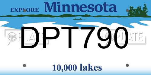 DPT790 Minnesota License Plate