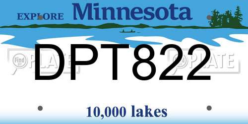 DPT822 Minnesota License Plate