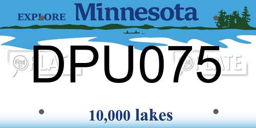 DPU075 Minnesota License Plate