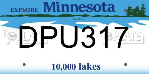 DPU317 Minnesota License Plate