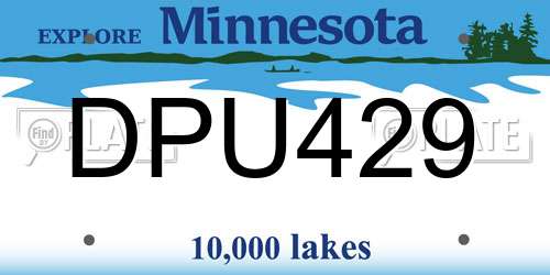 DPU429 Minnesota License Plate