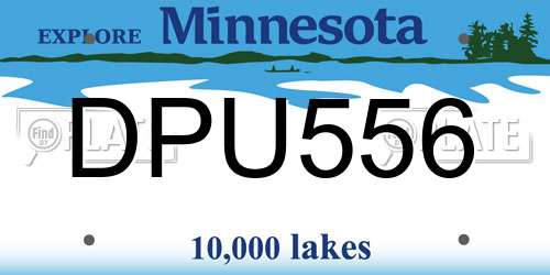 DPU556 Minnesota License Plate