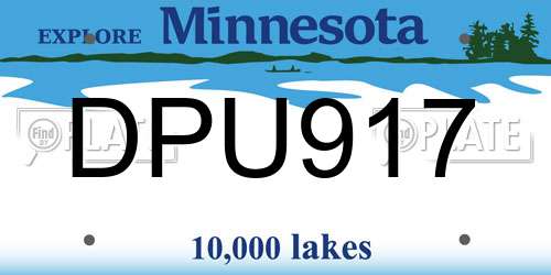 DPU917 Minnesota License Plate