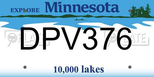 DPV376 Minnesota License Plate