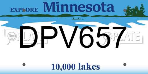 DPV657 Minnesota License Plate