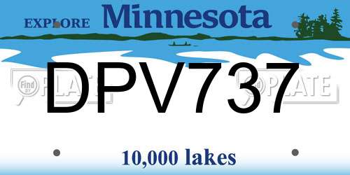 DPV737 Minnesota License Plate
