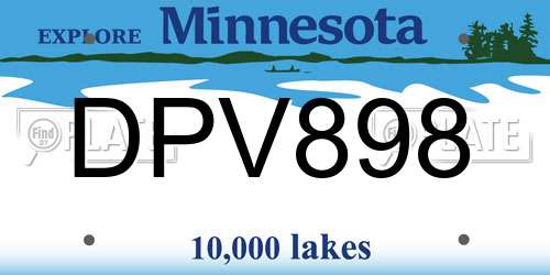 DPV898 Minnesota License Plate
