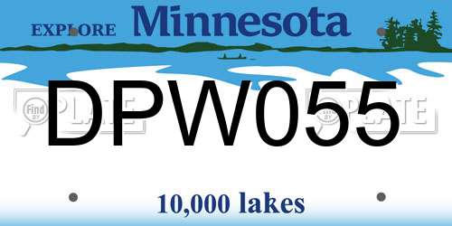 DPW055 Minnesota License Plate