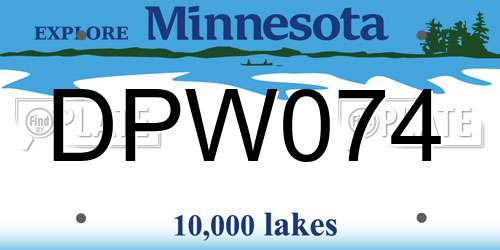 DPW074 Minnesota License Plate