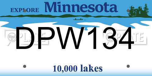DPW134 Minnesota License Plate
