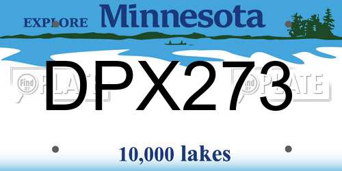 DPX273 Minnesota License Plate
