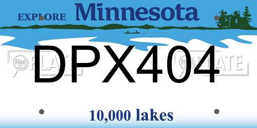 DPX404 Minnesota License Plate