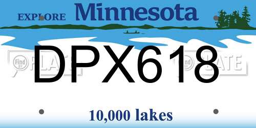 DPX618 Minnesota License Plate