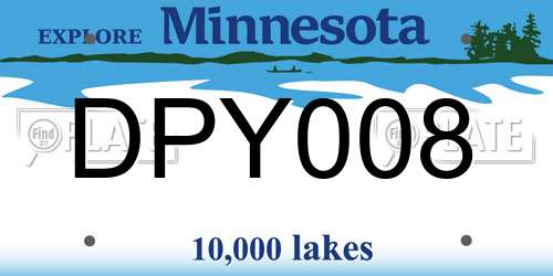 DPY008 Minnesota License Plate