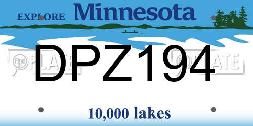 DPZ194 Minnesota License Plate
