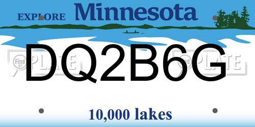 DQ2B6G Minnesota License Plate