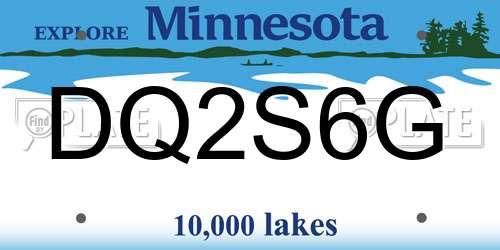 DQ2S6G Minnesota License Plate