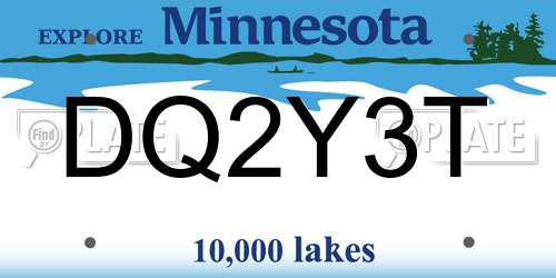 DQ2Y3T Minnesota License Plate