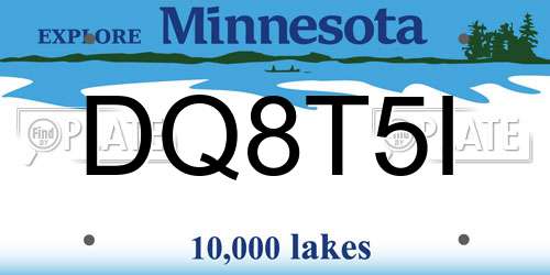 DQ8T5I Minnesota License Plate