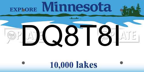 DQ8T8I Minnesota License Plate