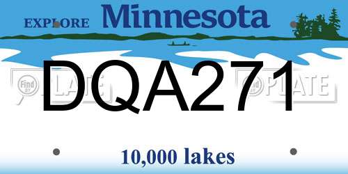DQA271 Minnesota License Plate