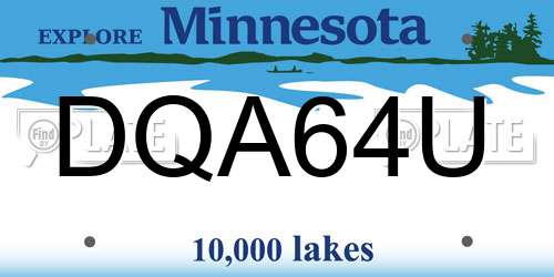 DQA64U Minnesota License Plate