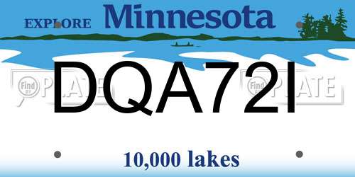 DQA72I Minnesota License Plate