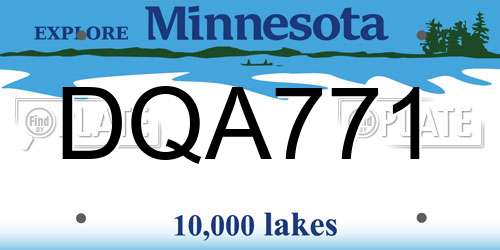 DQA771 Minnesota License Plate