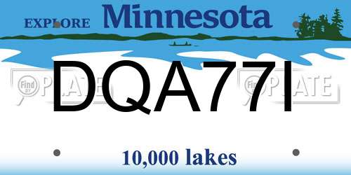 DQA77I Minnesota License Plate