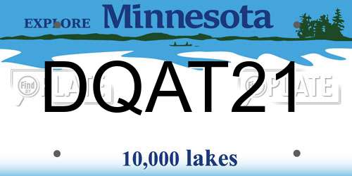 DQAT21 Minnesota License Plate