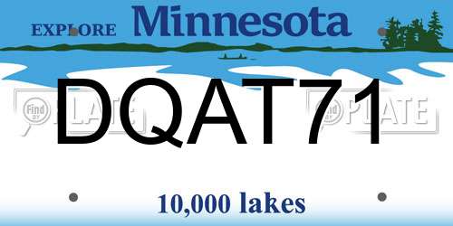 DQAT71 Minnesota License Plate