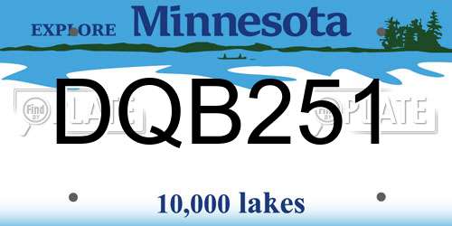 DQB251 Minnesota License Plate