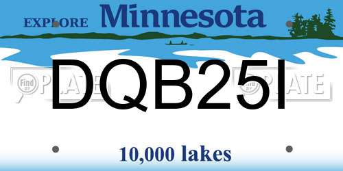DQB25I Minnesota License Plate