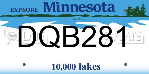 DQB281 Minnesota License Plate