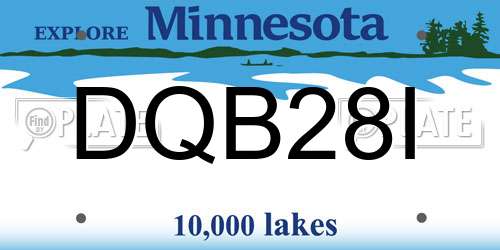 DQB28I Minnesota License Plate