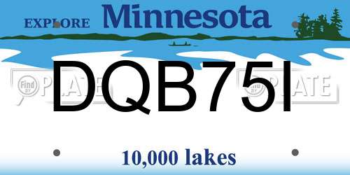 DQB75I Minnesota License Plate