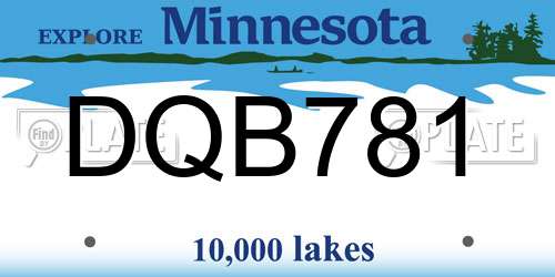 DQB781 Minnesota License Plate