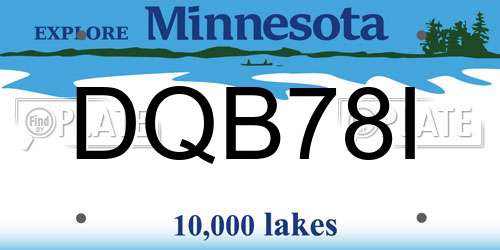 DQB78I Minnesota License Plate