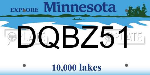 DQBZ51 Minnesota License Plate