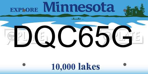 DQC65G Minnesota License Plate